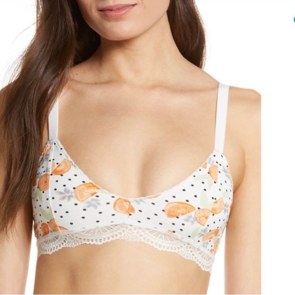 FREE PEOPLE Mari Printed Tangerine Bralette - Picture 1 of 4